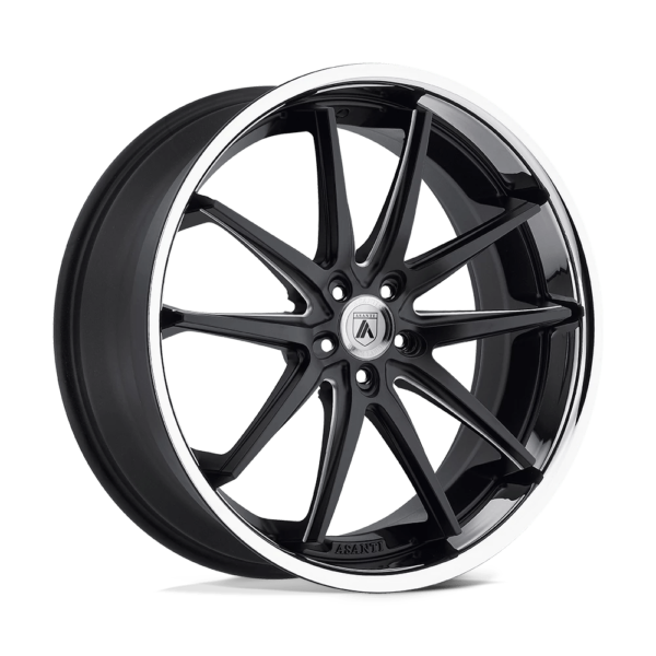 Asanti Black ABL-5 ALTAIR 20X10 38 MATTE BLACK MILLED SS LIP ABL5-20101238BM