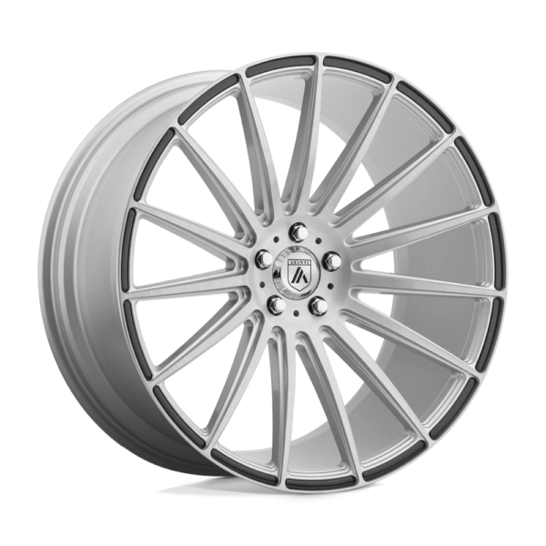 Asanti Black ABL-14 POLARIS 20X9 35 BRUSHED SILVER CARBON FIBER INSERT ABL14-20905635SL