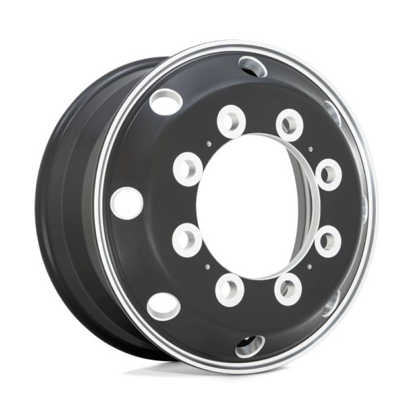 ATX AO404 JOURNEY 22.5X9 99 GLOSSY BLACK WITH POLISHED LIP - FRONT AND REAR INNER AO40422910302H