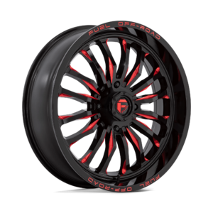 Fuel UTV D822 ARC UTV 22X7 13 GLOSS BLACK MILLED RED D8222270A644