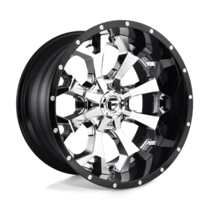 Fuel 2PC D246 ASSAULT 22X10 -13 CHROME PLATED GLOSS BLACK LIP D24622001750