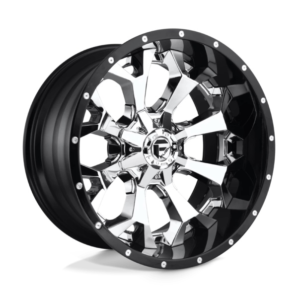 Fuel 2PC D246 ASSAULT 22X10 -13 CHROME PLATED GLOSS BLACK LIP D24622001750