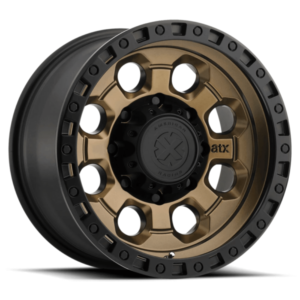 ATX Series AX201 16X8 0 MATTE BRONZE WITH BLACK LIP AX20168068600