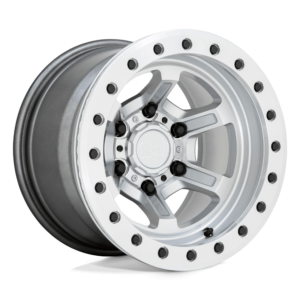 Black Rhino OFFSHOOT BEADLOCK 15X10 -38 GLOSS SILVER WITH MACHINED FACE 1510FFT-86140S12
