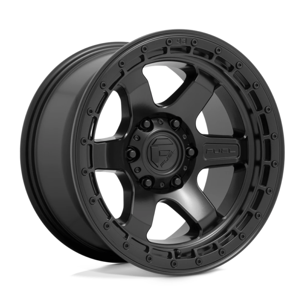 Fuel 1PC D750 BLOCK 18X9 -12 MATTE BLACK WITH BLACK RING D75018908945