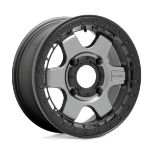 Fuel UTV D923 BLOCK BEADLOCK 15X6 38 MATTE GUN METAL WITH BLACK RING D9231560A550