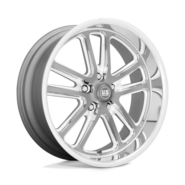 US Mag 1PC U130 BULLET 24X10 5 TEXTURED GUN METAL WITH MILLED EDGES U13024006157