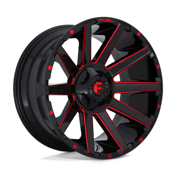 Fuel 1PC D643 CONTRA 22X10 -18 GLOSS BLACK RED TINTED CLEAR D64322001847