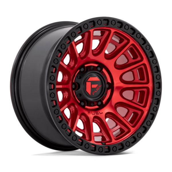 Fuel 1PC D834 CYCLE 17X9 -12 CANDY RED WITH BLACK RING D83417908445