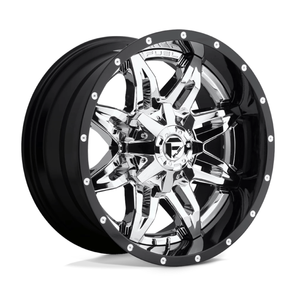 Fuel 2PC D266 LETHAL 20X12 -44 CHROME PLATED GLOSS BLACK LIP D26620209847