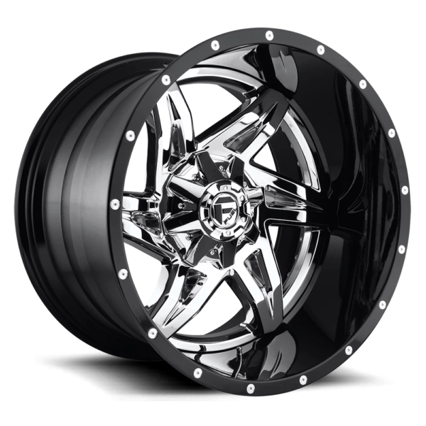Fuel 2PC D272 ROCKER 22X12 -44 CHROME PLATED GLOSS BLACK LIP D27222208247