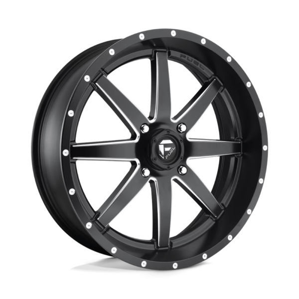 Fuel UTV D538 MAVERICK 22X7 13 MATTE BLACK MILLED D5382270A644