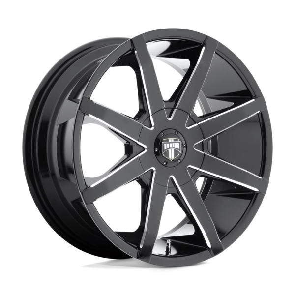 DUB 1PC S109 PUSH 22X9.5 28 GLOSS BLACK MILLED S109229500+28D