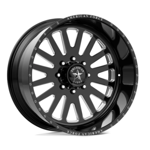 American Force AFW F20 ATOM SS 24X12 -40 GLOSS BLACK MACHINED AFTNF20G24-2-20