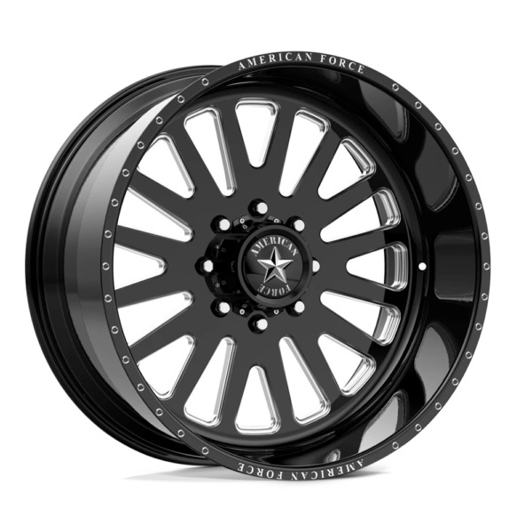American Force AFW F20 ATOM SS 24X12 -40 GLOSS BLACK MACHINED AFTNF20G24-2-20
