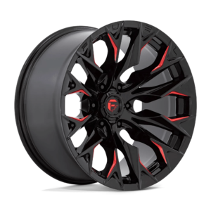 Fuel 1PC D823 FLAME 20X10 -18 GLOSS BLACK MILLED WITH CANDY RED D82320001847