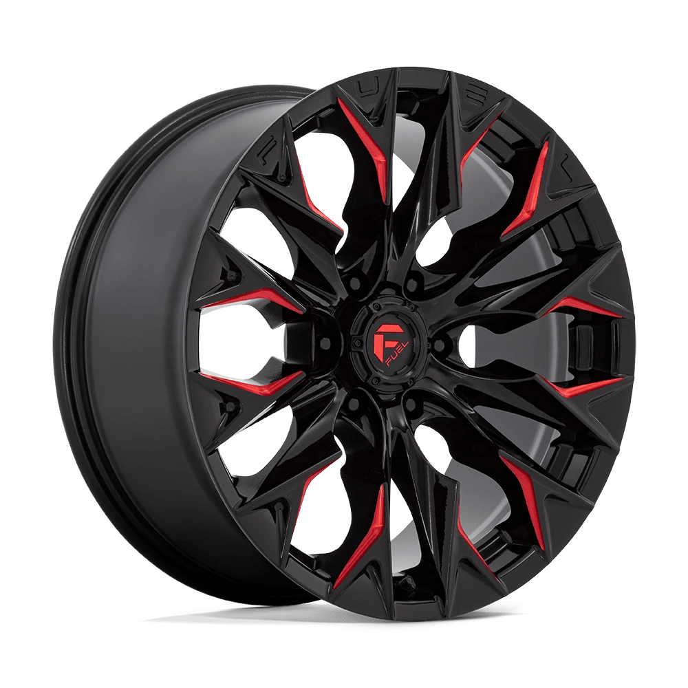 Fuel 1PC D823 FLAME 20X9 20 GLOSS BLACK MILLED WITH CANDY RED D82320908457