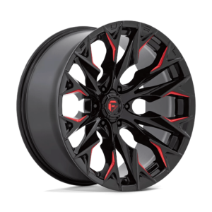 Fuel 1PC D823 FLAME 22X10 -18 GLOSS BLACK MILLED WITH CANDY RED D82322008947