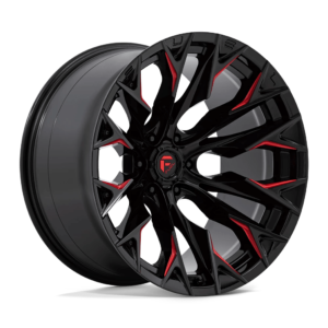 Fuel 1PC D823 FLAME 22X12 -44 GLOSS BLACK MILLED WITH CANDY RED D82322208447