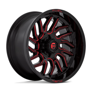 Fuel 1PC D808 HURRICANE 20X10 -18 GLOSS BLACK MILLED RED TINT D80820008447
