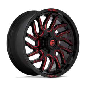 Fuel 1PC D808 HURRICANE 20X9 20 GLOSS BLACK MILLED RED TINT D80820908957