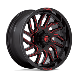 Fuel 1PC D808 HURRICANE 20X9 1 GLOSS BLACK MILLED RED TINT D80820908450