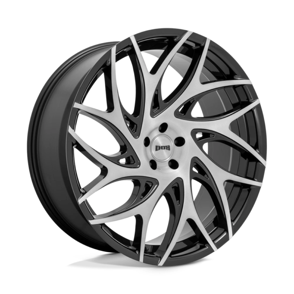 DUB 1PC S260 G.O.A.T. 22X9 35 BRUSHED FACE WITH GLOSS BLACK DARK TINT SPOKES S260229075+35