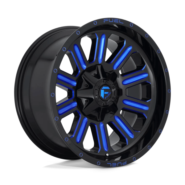Fuel 1PC D646 HARDLINE 20X9 1 GLOSS BLACK BLUE TINTED CLEAR D64620907050