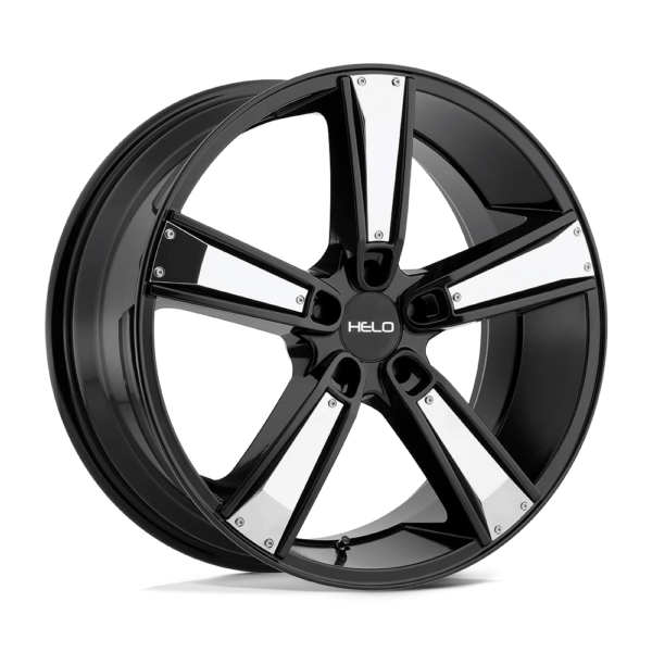 Helo HE899 20X8.5 38 SATIN BLACK WITH GLOSS BLACK & CHROME INSERTS HE89928552738