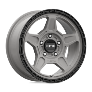 KMC KM721 ALPINE 15X7 15 SATIN GRAY WITH BLACK LIP KM72157051415