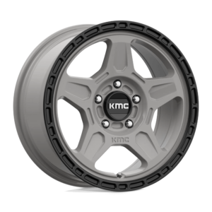KMC KM721 ALPINE 16X7.5 30 SATIN GRAY WITH BLACK LIP KM72167512430