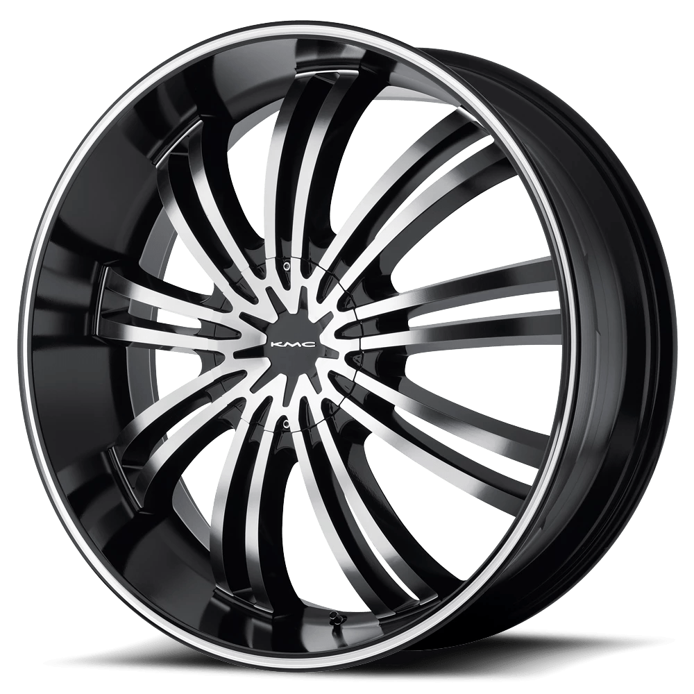 KMC KM682 SPIDER 20X8.5 35 GLOSS BLACK MACHINED KM68228554335