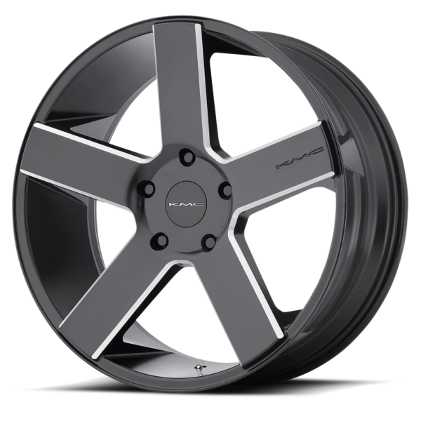 KMC KM690 MC 5 20X8.5 15 SATIN BLACK  BLACK WITH MILLED SPOKES KM69028555915