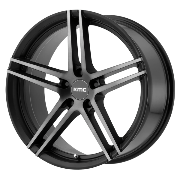 KMC KM703 MONOPHONIC 18X9.5 35 SATIN BLACK TITANIUM BLACK FACE KM70389552535