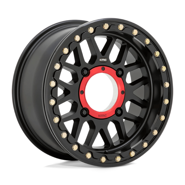 KMC Powersports KS235 GRENADE BEADLOCK 15X7 10 SATIN BLACK KS23557040710