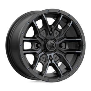 MSA Offroad Wheels M43 FANG 14X7 10 SATIN BLACK WITH TITANIUM TINT M43-04756