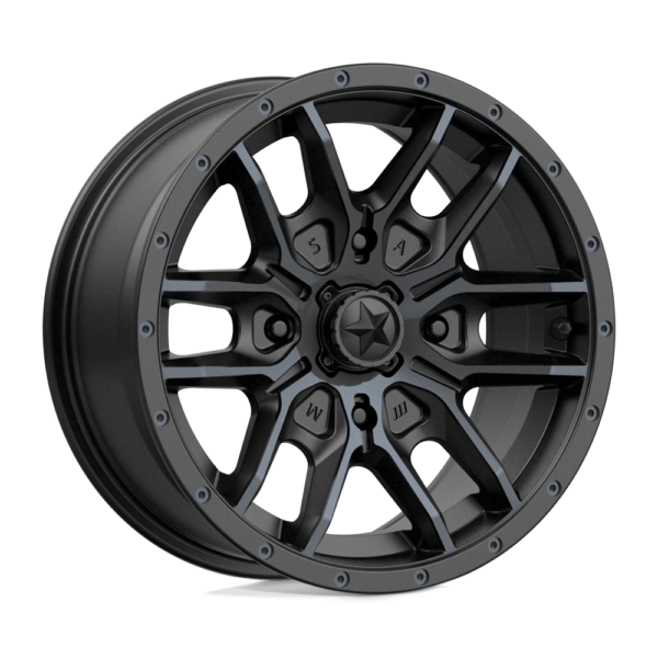 MSA Offroad Wheels M43 FANG 15X7 10 SATIN BLACK WITH TITANIUM TINT M43-05710