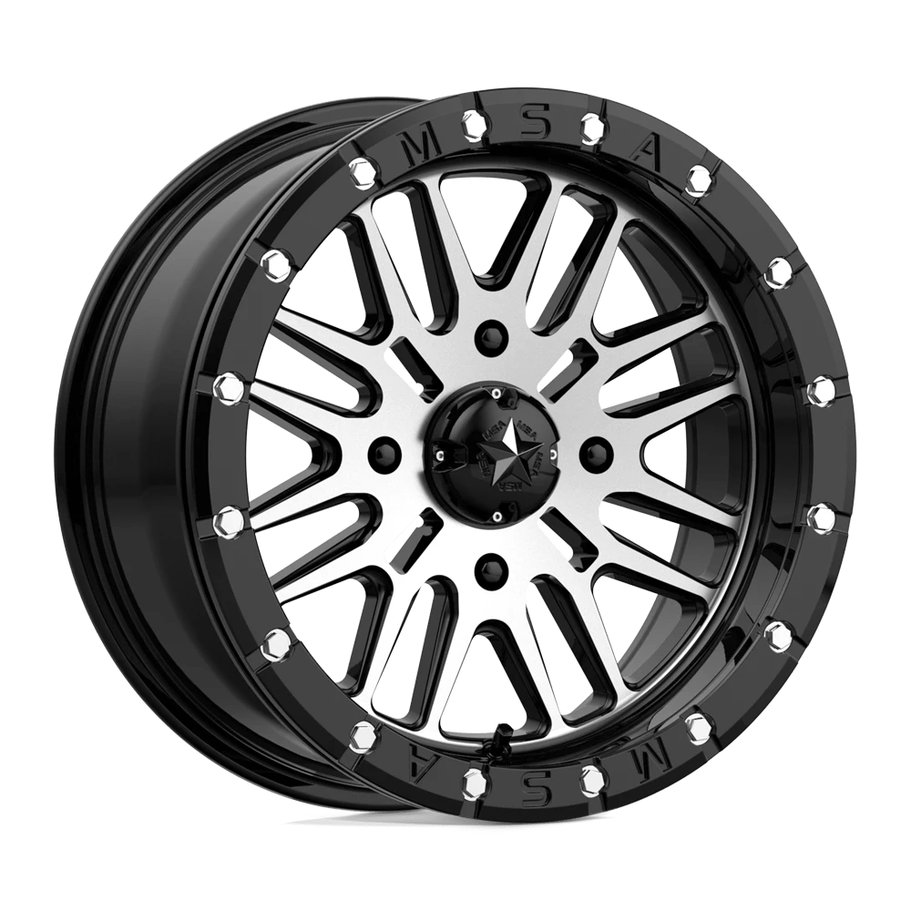 MSA Offroad Wheels M37 BRUTE BEADLOCK 16X7 10 GLOSS BLACK MACHINED M37-06737