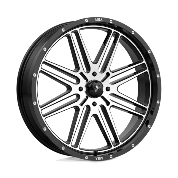 MSA Offroad Wheels M38 BRUTE 24X7 10 GLOSS BLACK MACHINED M38-024756
