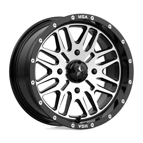 MSA Offroad Wheels M38 BRUTE 15X7 10 GLOSS BLACK MACHINED M38-05737