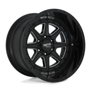 Moto Metal MO801 PHANTOM 22X12 -44 GLOSS BLACK MILLED MO80122250344N