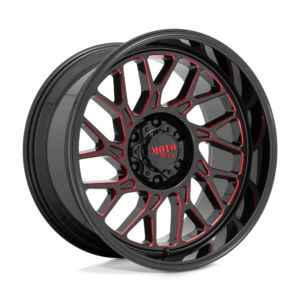Moto Metal MO805 20X10 -18 GLOSS BLACK MILLED WITH RED TINT MO80521050918N
