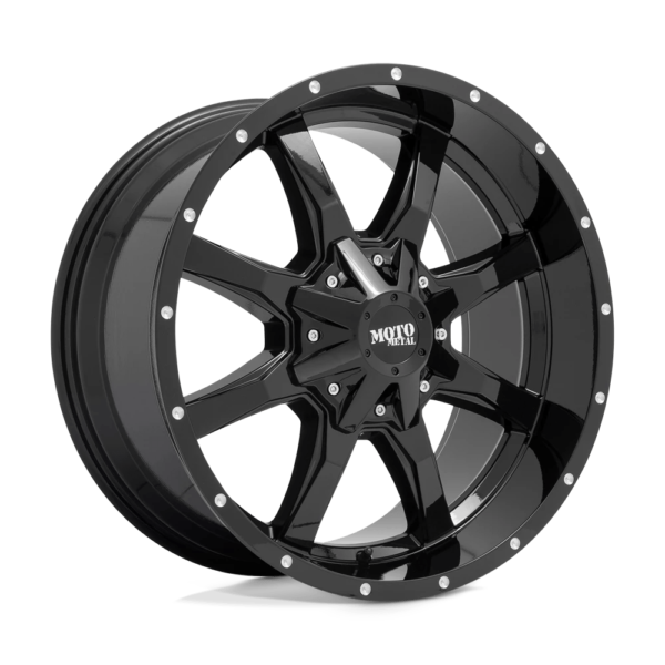 Moto Metal MO970 20X10 12 GLOSS BLACK WITH MILLED LIP MO970210673A12