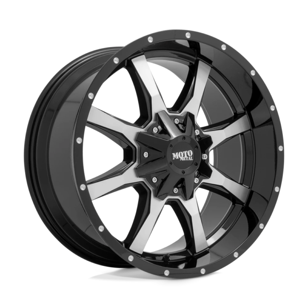 Moto Metal MO970 17X9 -12 GLOSS BLACK MACHINED FACE MO97079035312N