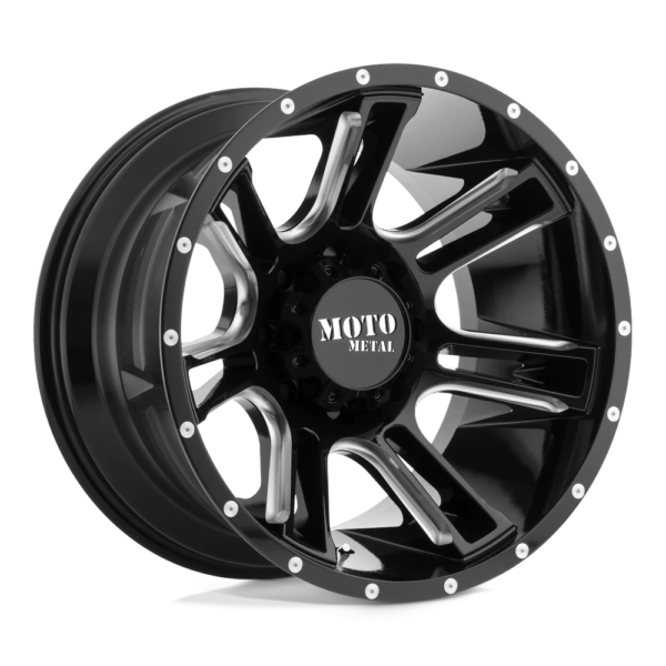 Moto Metal MO982 AMP 20X9 0 GLOSS BLACK MILLED MO98229063300