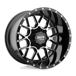Moto Metal MO986 SIEGE 20X12 -44 GLOSS BLACK MACHINED MO98621235344N