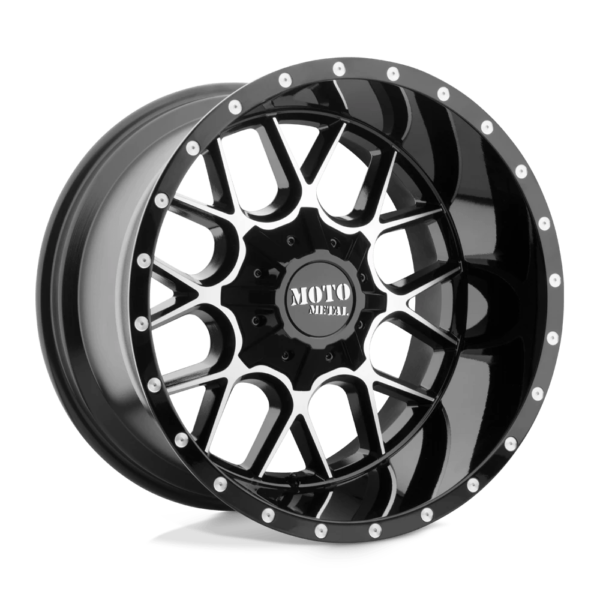 Moto Metal MO986 SIEGE 20X12 -44 GLOSS BLACK MACHINED MO98621235344N