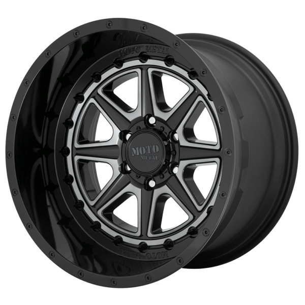 Moto Metal MO801 PHANTOM 24X12 -44 GLOSS BLACK WITH GRAY TINT MO80124287444N