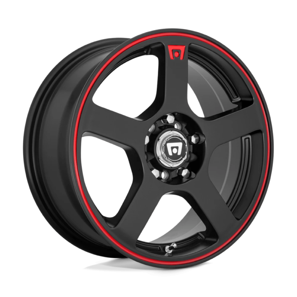 Motegi MR116 FS5 17X7 40 MATTE BLACK RED RACING STRIPE MR11677098740