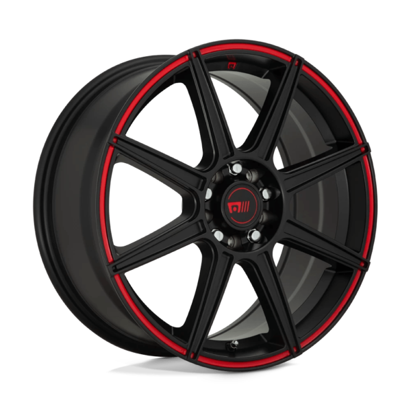 Motegi MR142 CS8 17X7 40 SATIN BLACK WITH RED STRIPE MR14277001940